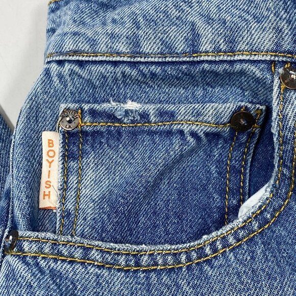 Boyish Women’s The Jovi Relaxed Straight Wide Leg Jeans Blue Size 26 - Picture 8 of 9